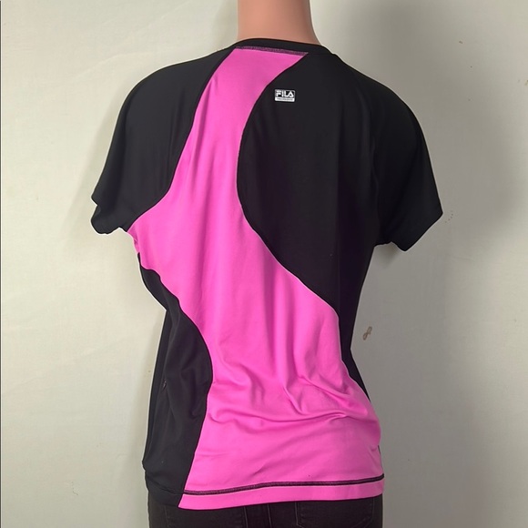 🎾 Fila Sport Womens Performance Gray Stretch Short Sleeved Shirt Size XL Pocke - Picture 10 of 15